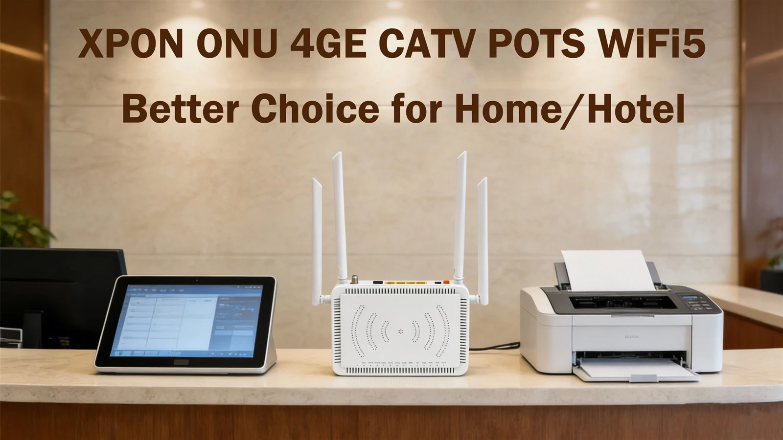 XPON ONU 4GE CATV POTS WiFi5 AC1200